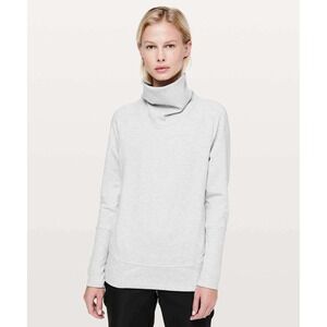 Lululemon Womens High Lines Pullover Sweater 4 Funnel Neck Gray Athleisure Layer